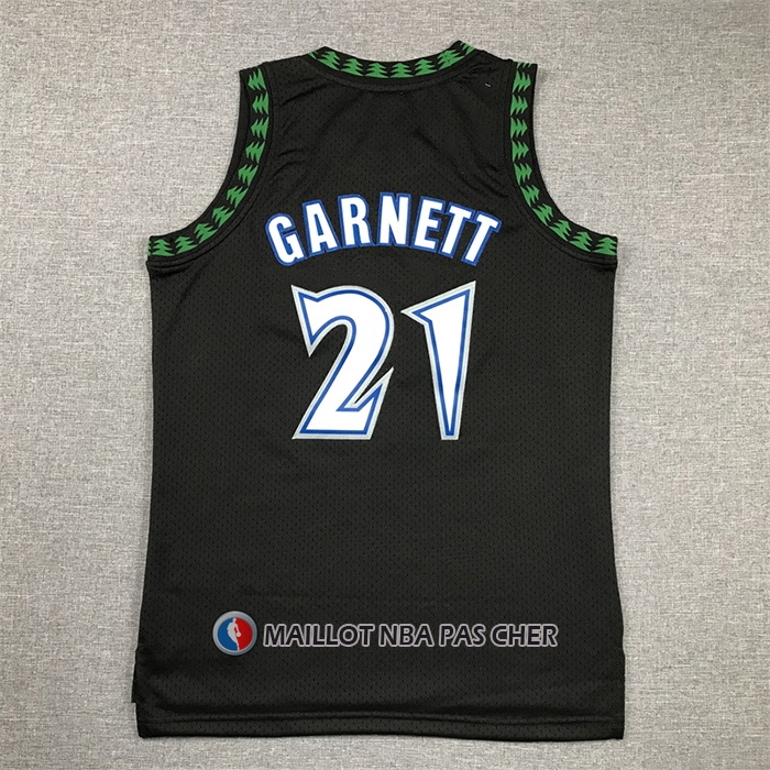 Maillot Enfant Minnesota Timberwolves Kevin Garnett NO 21 Hardwood Classics Throwback 1997-98 Noir